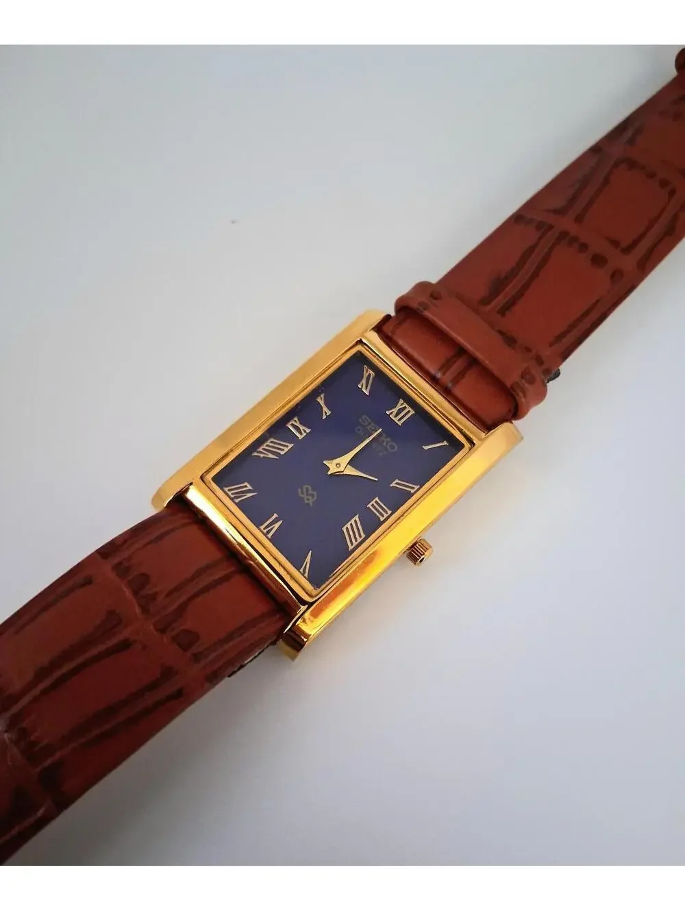 Men's Vintage Tank Leather Wrist Watch RARE